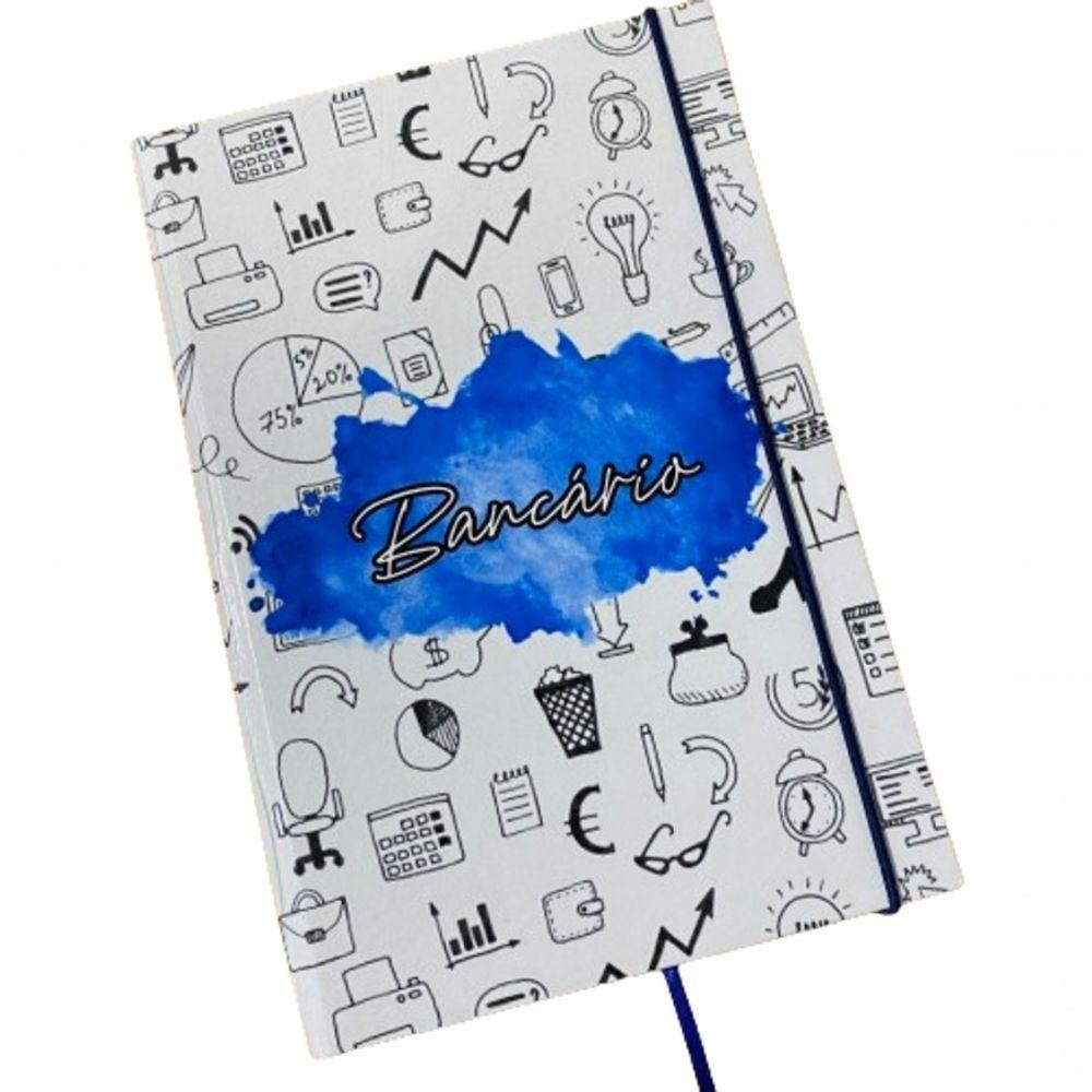 Caderno Sketchbook Grande Capa Profissões Bancário 21x14cm Miolo Com Pauta Para Escrever - 3