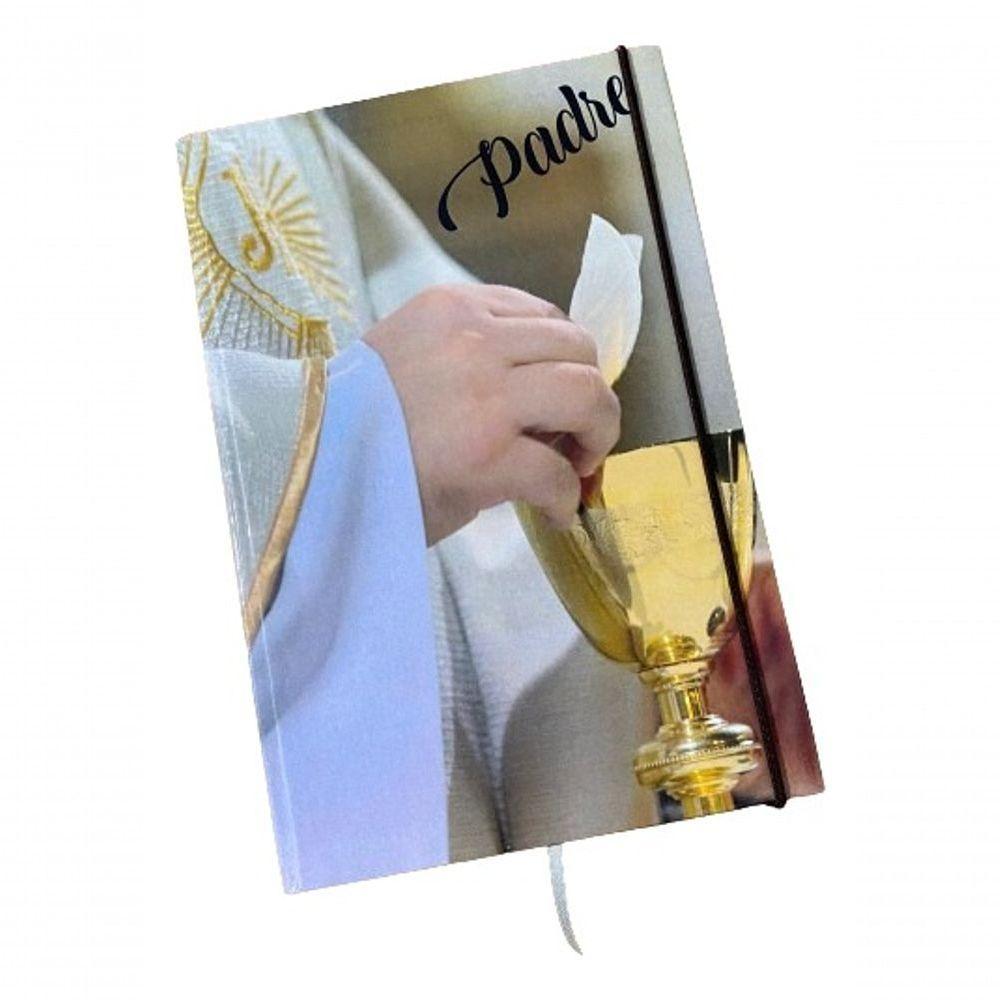 Caderno Sketchbook Grande Capa Religião Padre 21x14cm Miolo Sem Pauta Para Desenhar - 1