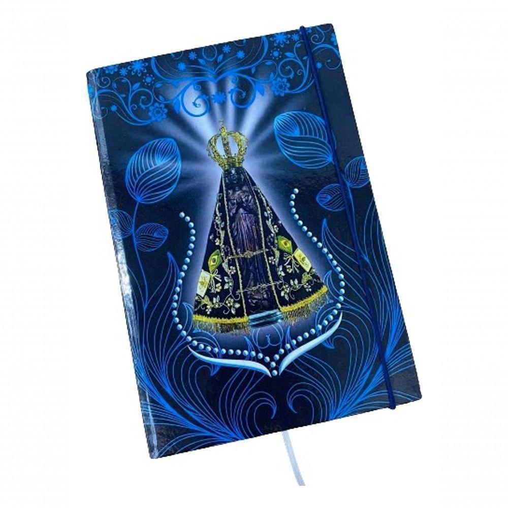 Caderno Sketchbook Grande Capa Religião Nossa Sra Padroeira 21x14cm Miolo Sem Pauta Para Desenhar - 1