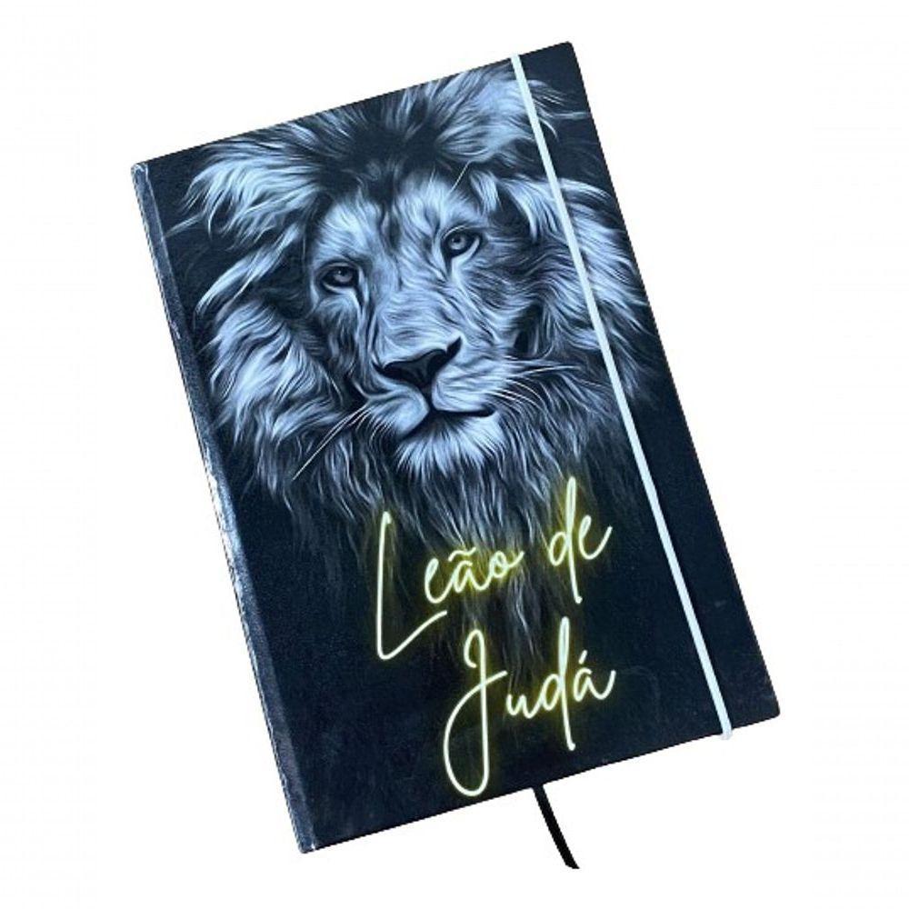 Caderno Sketchbook Grande Capa Religião Leão De Judá 21x14cm Miolo Sem Pauta Para Desenhar - 1