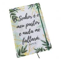 Caderno Sketchbook Grande Capa Religião Salmo 23 21x14cm Miolo Sem Pauta Para Desenhar - 3