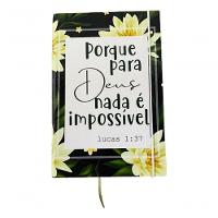 Caderno Sketchbook Grande Capa Religião 21x14cm Para Deus Nada é Impossível Miolo Com Pauta Para Escrever - 3