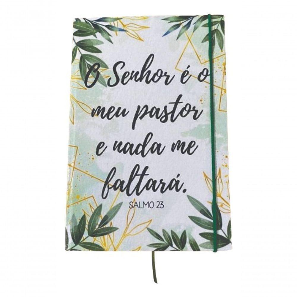 Caderno Sketchbook Grande Capa Religião 21x14cm Salmo 23 Miolo Sem Pauta Para Desenhar - 1