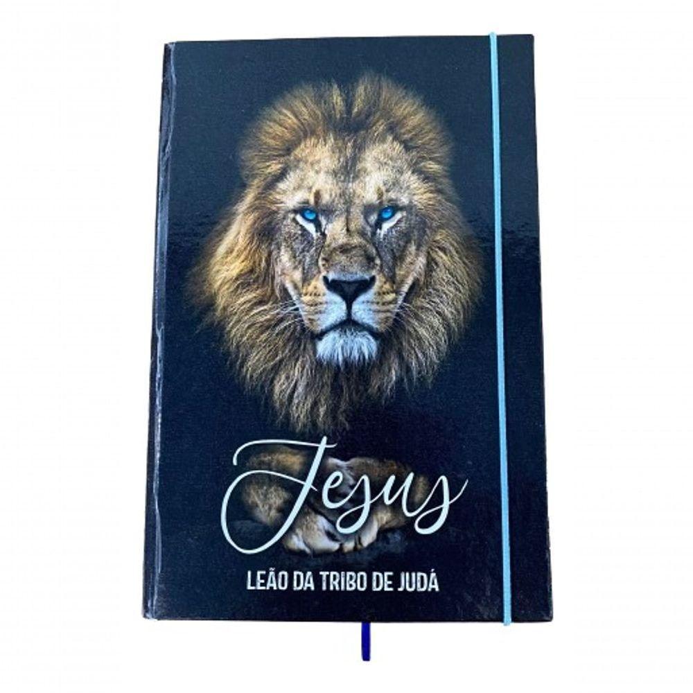 Caderno Sketchbook Grande Capa Religião 21x14cm Leão Jesus Miolo Sem Pauta Para Desenhar - 2