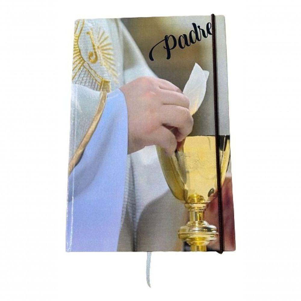 Caderno Sketchbook Grande Capa Religião 21x14cm Padre Miolo Com Pauta Para Escrever - 3