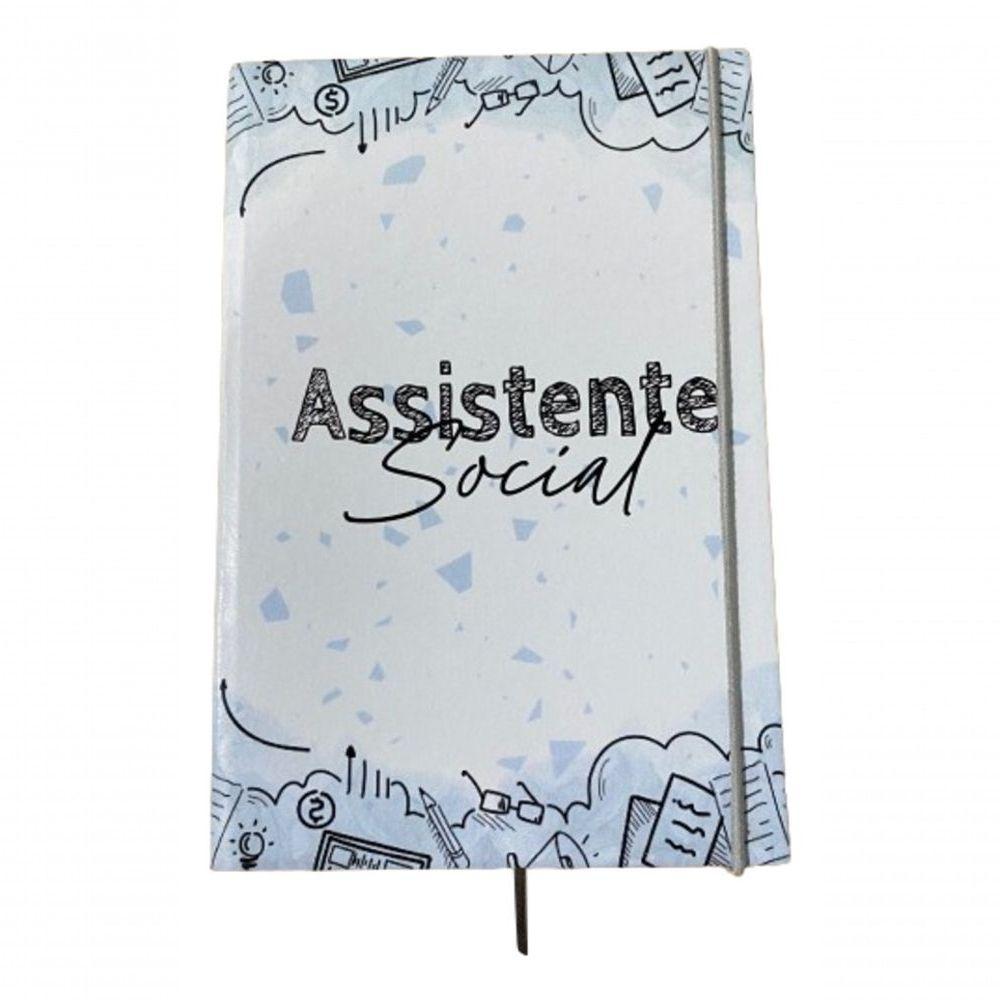 Caderno Sketchbook Grande Capa Profissões Assistente Social 21x14cm Miolo Com Pauta Para Escrever - 3
