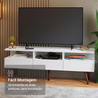 Rack Para Tv Até 65 Polegadas Com Pés Retro Branco Londres Madesa Branco