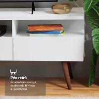 Rack Para Tv Até 65 Polegadas Com Pés Retro Branco Londres Madesa Branco - 5