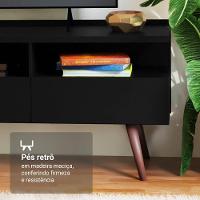 Rack Para Tv Até 65 Polegadas Com Pés Retro Preto Londres Madesa Preto - 5