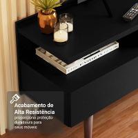 Rack Para Tv Até 65 Polegadas Com Pés Retro Preto Londres Madesa Preto - 10