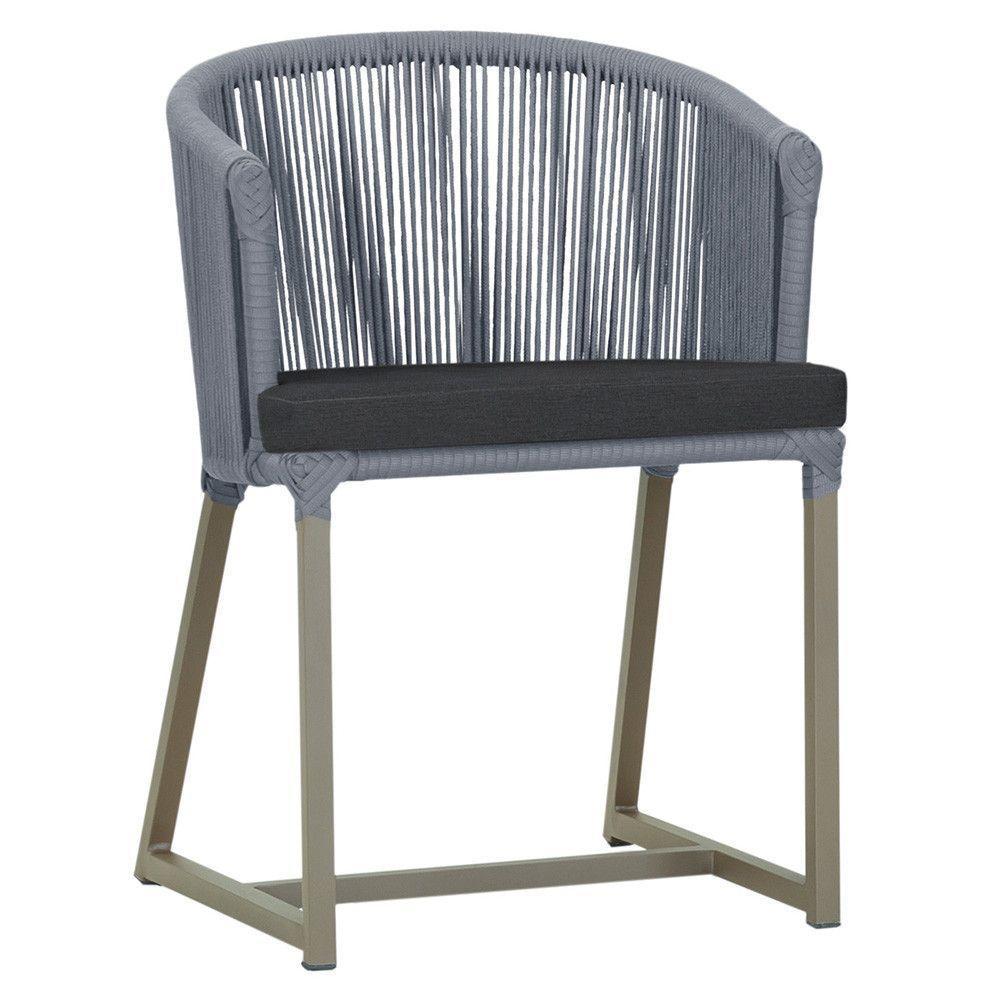 Cadeira De Jantar Noronha Alumínio Fendi E11 Trama Original Prata - 1