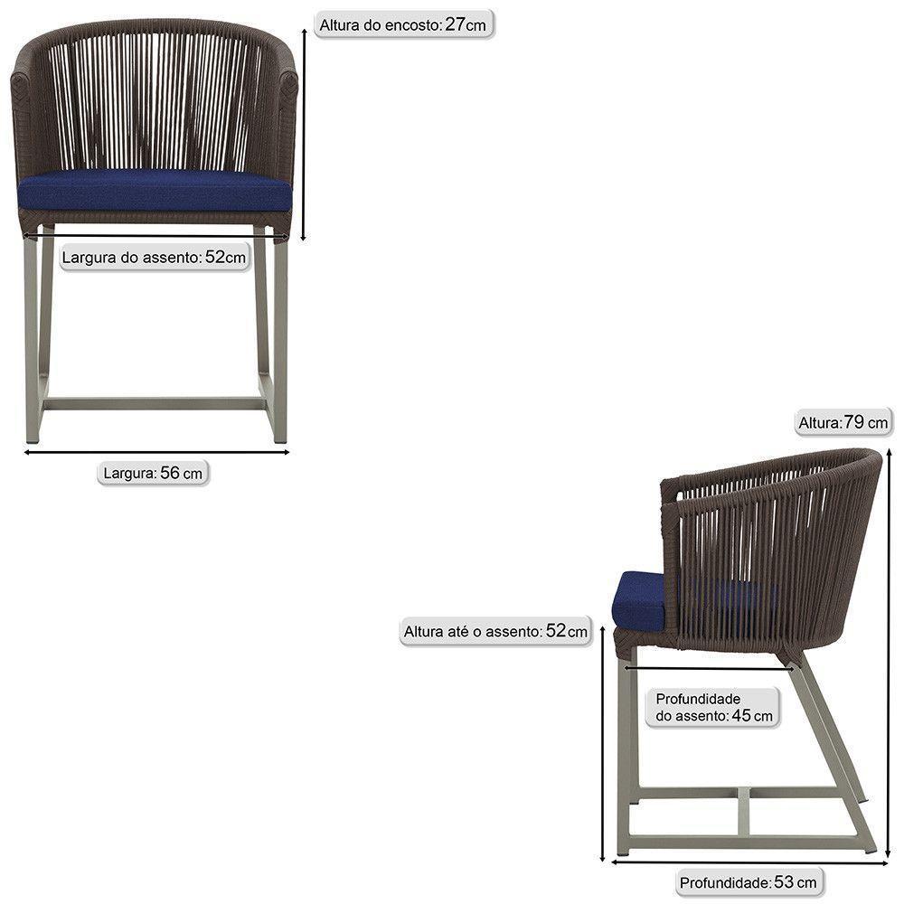 Cadeira De Jantar Noronha Alumínio Fendi E10 Trama Original Marrom - 6