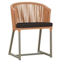 Cadeira De Jantar Noronha Alumínio Fendi E9 Trama Original Terra Cota - 1