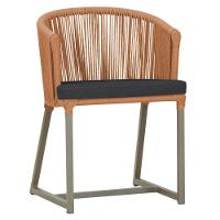 Cadeira De Jantar Noronha Alumínio Fendi E11 Trama Original Terra Cota - 1