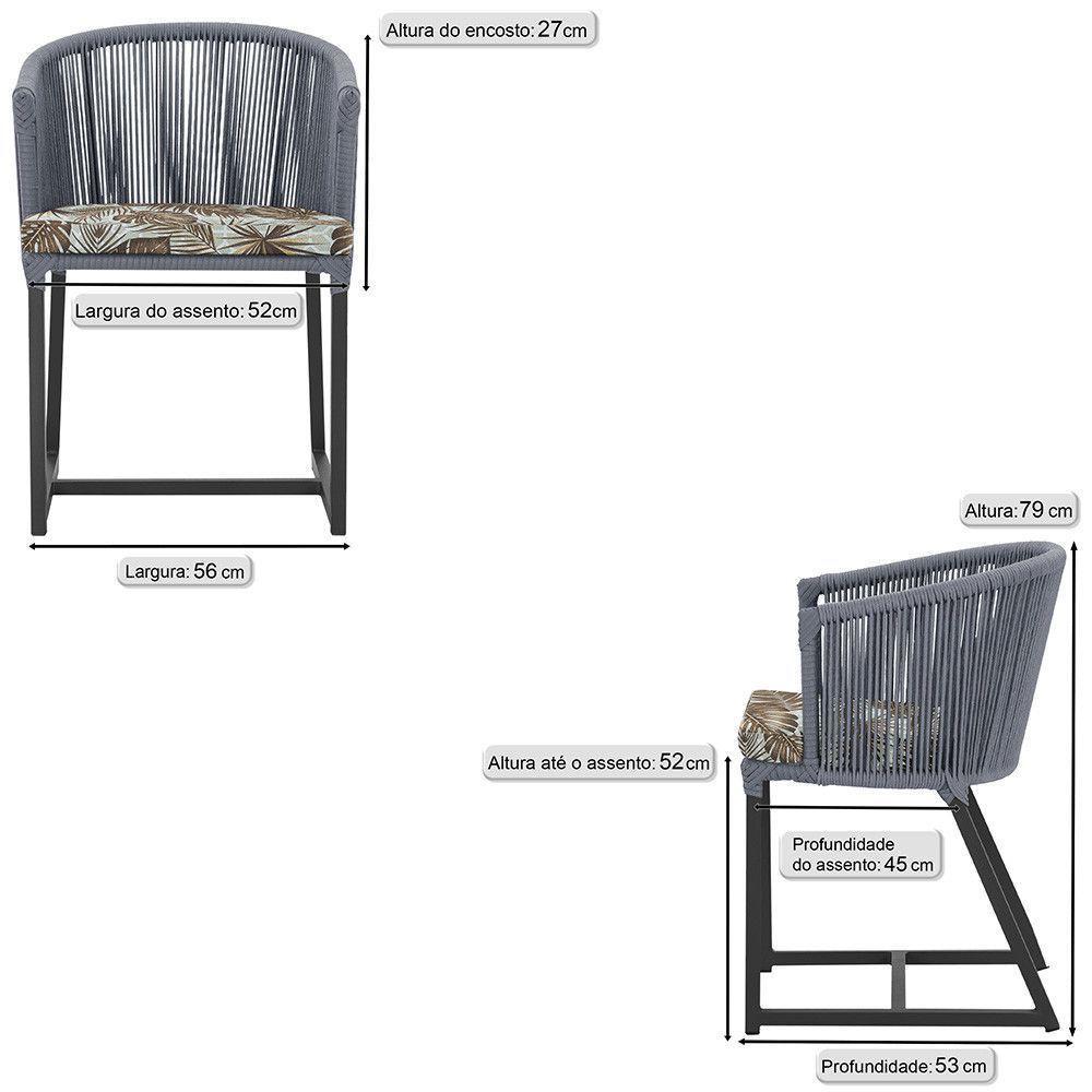 Cadeira De Jantar Noronha Alumínio Preta E6 Trama Original Prata - 3