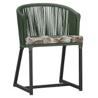 Cadeira De Jantar Noronha Alumínio Preta E6 Trama Original Verde - 1