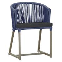 Cadeira De Jantar Noronha Alumínio Fendi E11 Trama Original Azul - 1