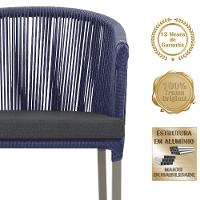 Cadeira De Jantar Noronha Alumínio Fendi E11 Trama Original Azul - 5