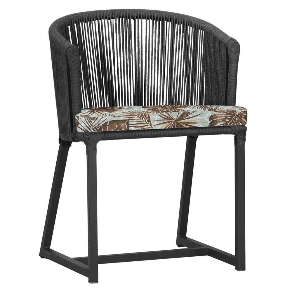 Cadeira De Jantar Noronha Alumínio Preta E6 Trama Original Preto - 1