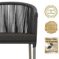Cadeira De Jantar Noronha Alumínio Fendi E9 Trama Original Preto - 5