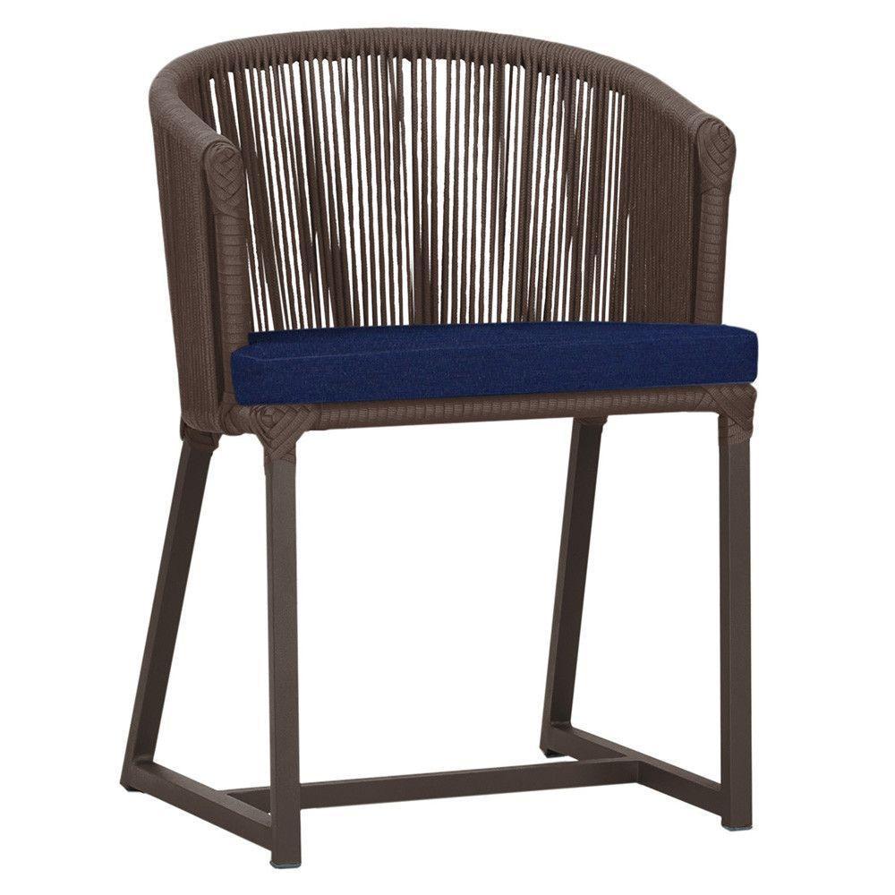 Cadeira De Jantar Noronha Alumínio Marrom E10 Trama Original Marrom - 1