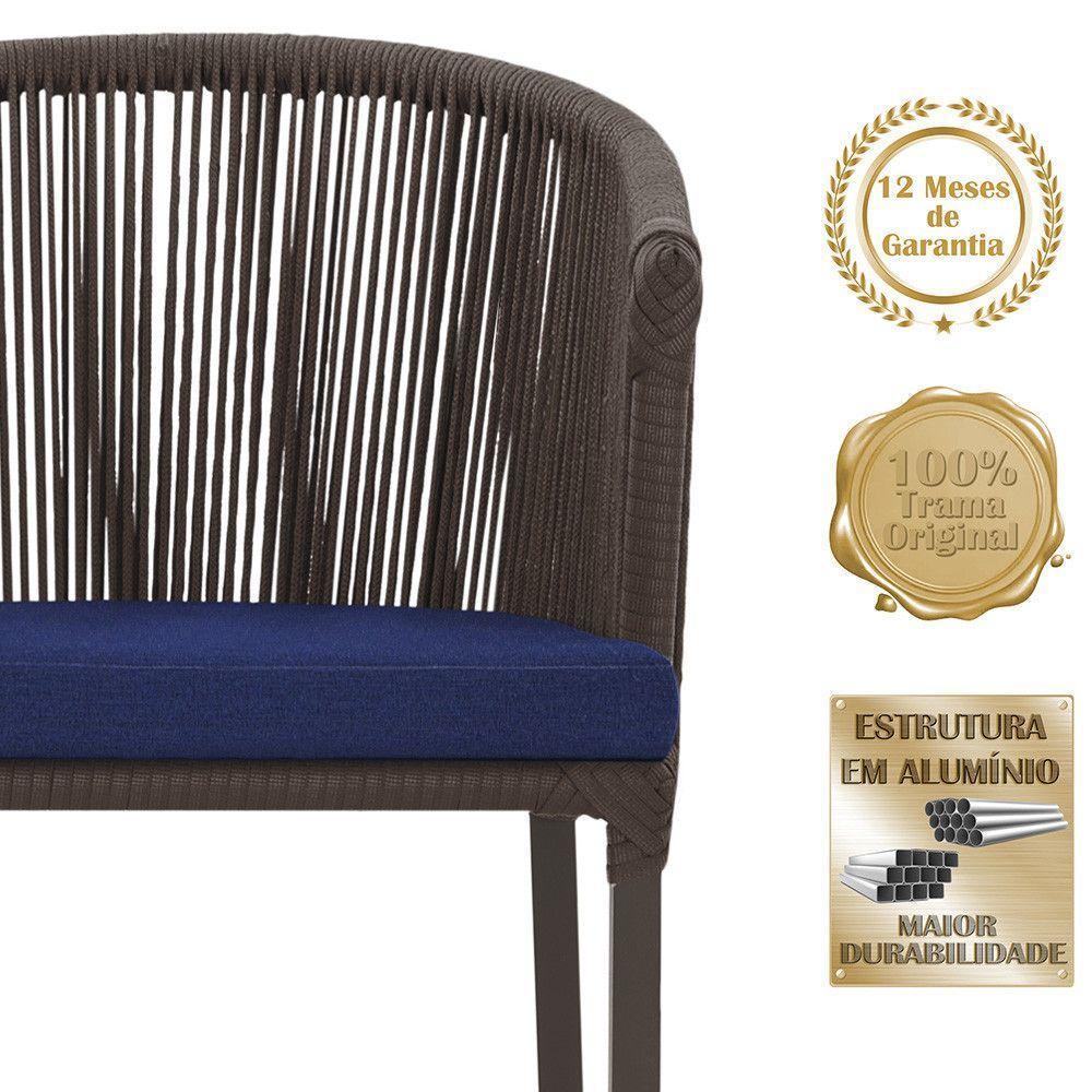 Cadeira De Jantar Noronha Alumínio Marrom E10 Trama Original Marrom - 5