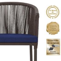 Cadeira De Jantar Noronha Alumínio Marrom E10 Trama Original Marrom - 5