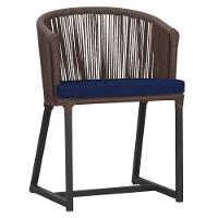 Cadeira De Jantar Noronha Alumínio Preta E10 Trama Original Marrom - 1