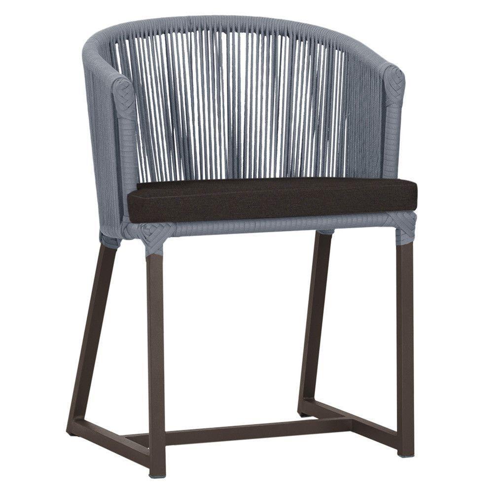 Cadeira De Jantar Noronha Alumínio Marrom E9 Trama Original Prata - 1