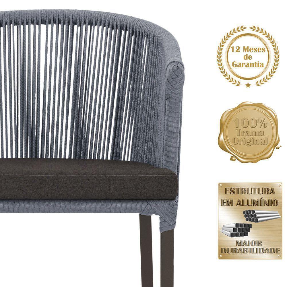 Cadeira De Jantar Noronha Alumínio Marrom E9 Trama Original Prata - 5