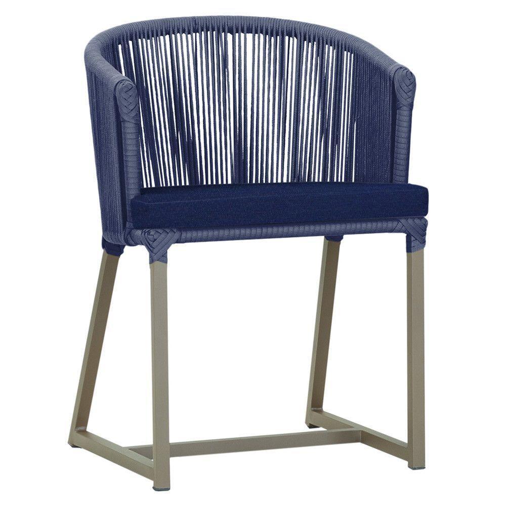 Cadeira De Jantar Noronha Alumínio Fendi E10 Trama Original Azul - 9