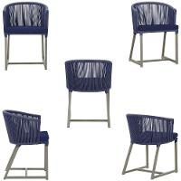 Cadeira De Jantar Noronha Alumínio Fendi E10 Trama Original Azul - 6