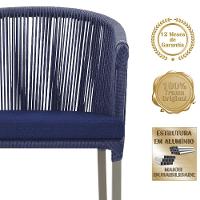 Cadeira De Jantar Noronha Alumínio Fendi E10 Trama Original Azul - 10