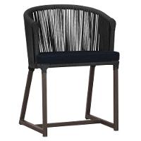 Cadeira De Jantar Noronha Alumínio Marrom E12 Trama Original Preto - 1