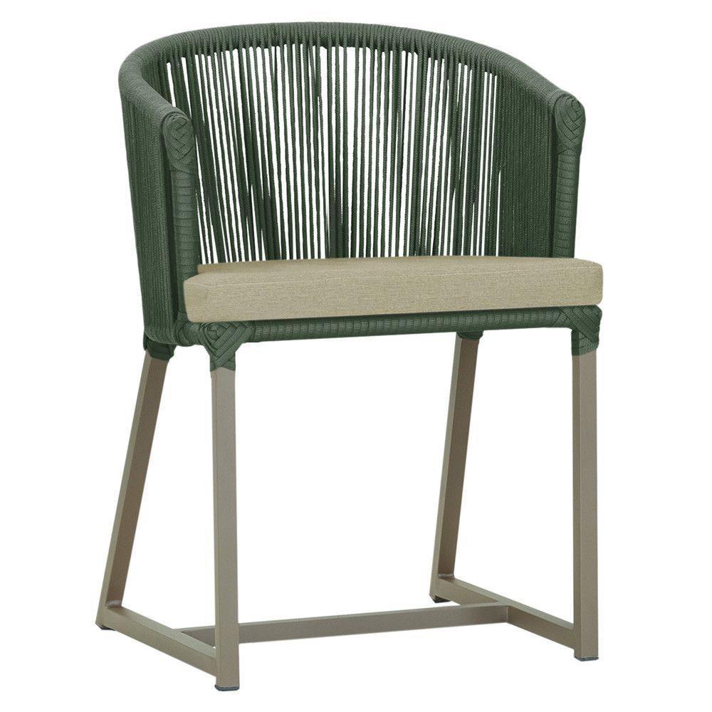 Cadeira De Jantar Noronha Alumínio Fendi E7 Trama Original Verde - 1