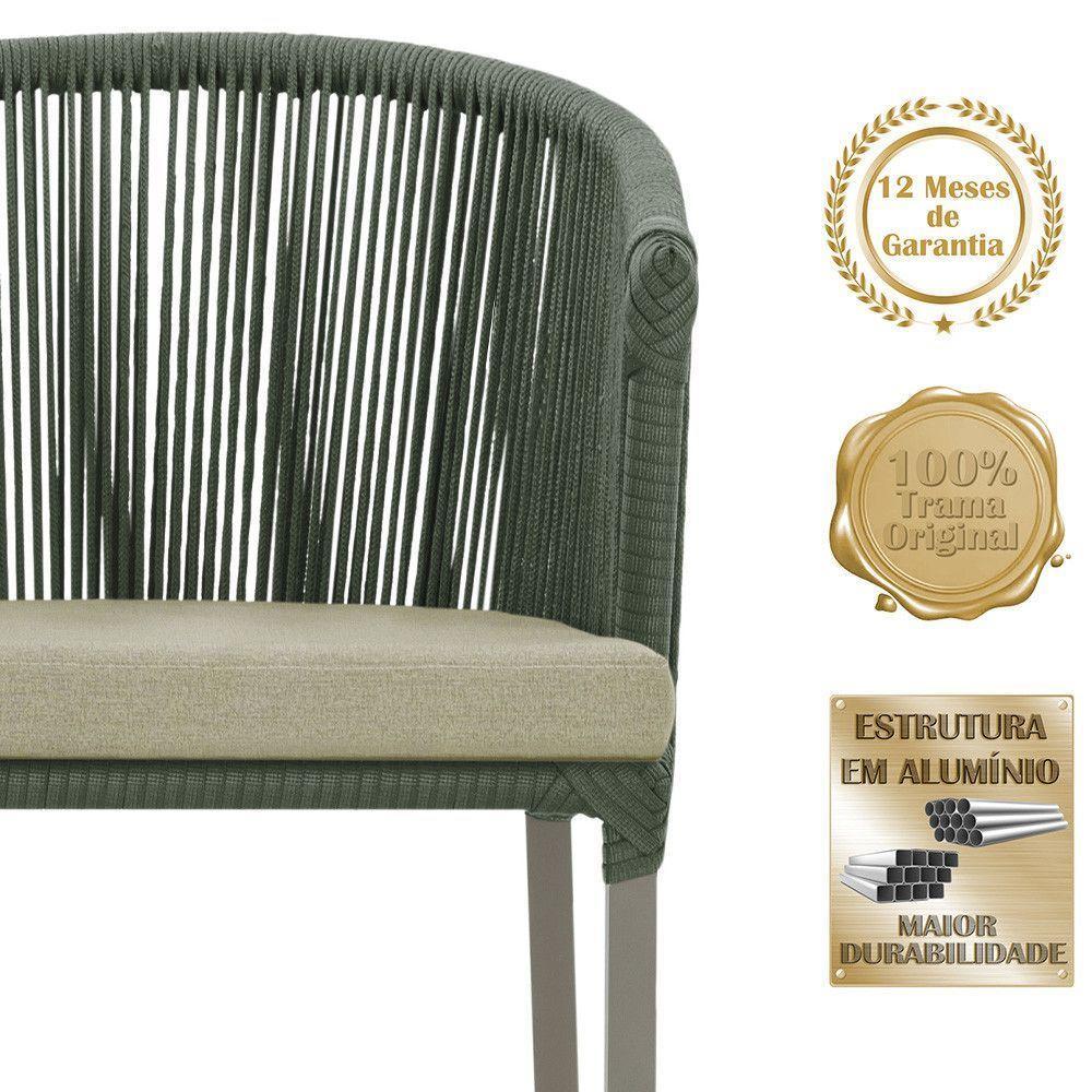 Cadeira De Jantar Noronha Alumínio Fendi E7 Trama Original Verde - 4