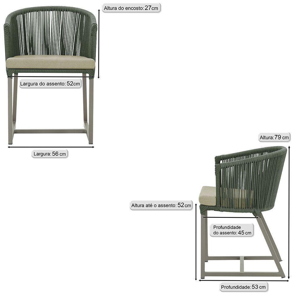 Cadeira De Jantar Noronha Alumínio Fendi E7 Trama Original Verde - 5