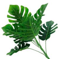 Kit 6 Ramos Costela De Adão Decorativo Artificial Plástico Verde 9 Folhas Cada 32cm - 2