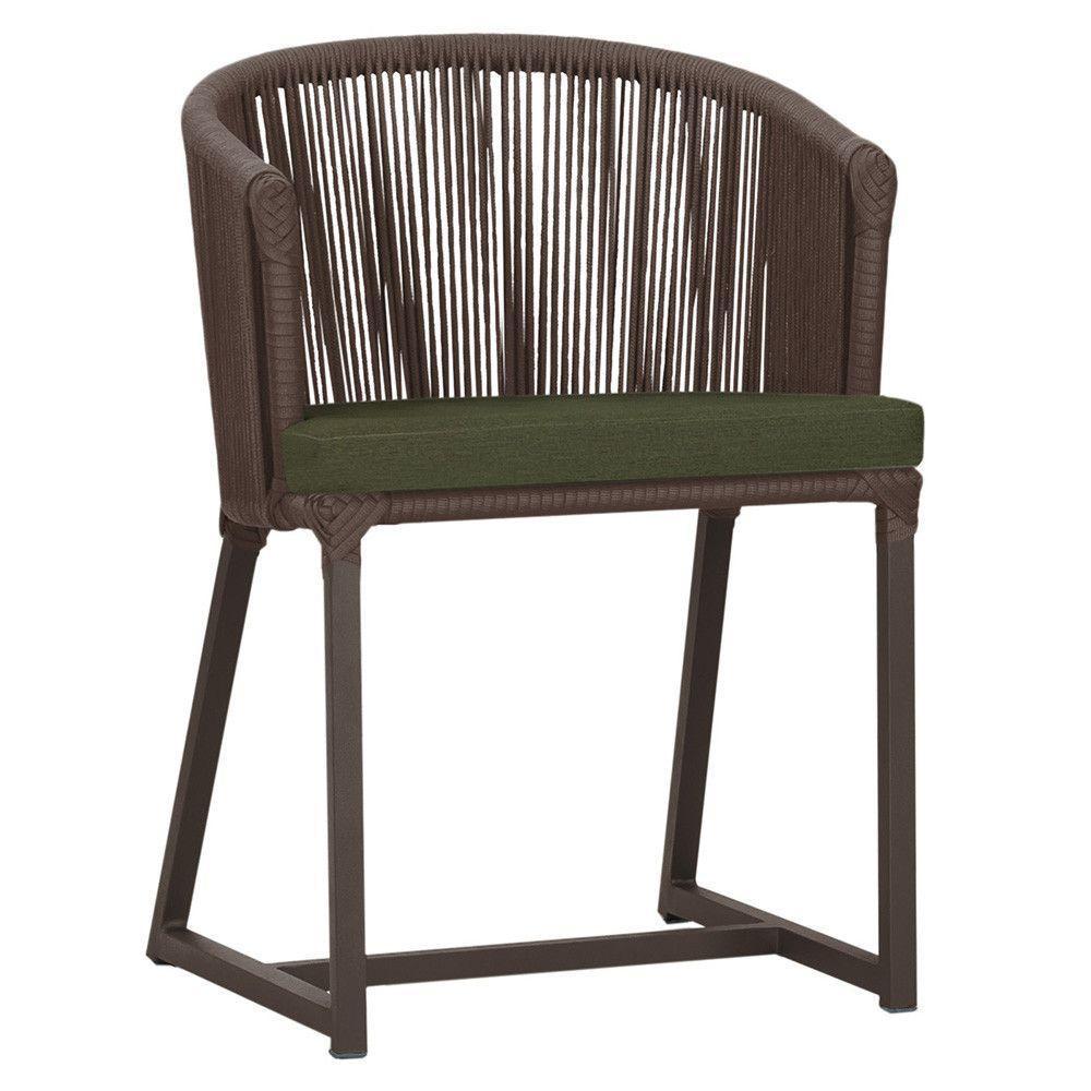 Cadeira De Jantar Noronha Alumínio Marrom E13 Trama Original Marrom - 1