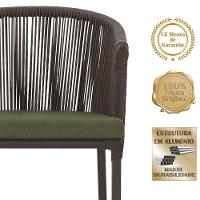 Cadeira De Jantar Noronha Alumínio Marrom E13 Trama Original Marrom - 5