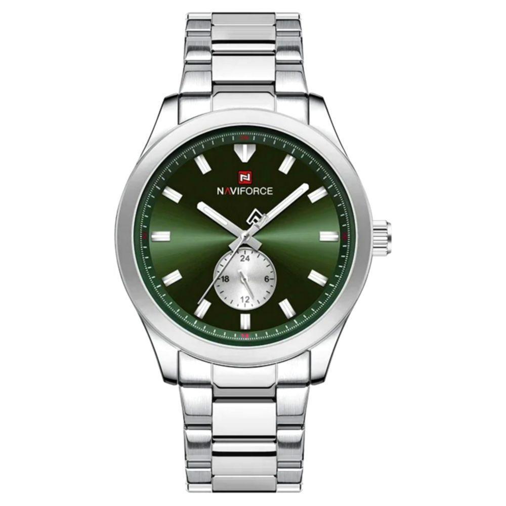 Relógio Masculino De Quartzo Esportivo Com Cronógrafo Em Aço Inoxidavel Impermeavel Verde - 1