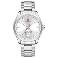 Relógio Masculino De Quartzo Esportivo Com Cronógrafo Em Aço Inoxidavel Impermeavel Prata - 1