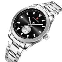 Relógio Masculino De Quartzo Esportivo Com Cronógrafo Em Aço Inoxidavel Impermeavel Preto Prata - 4