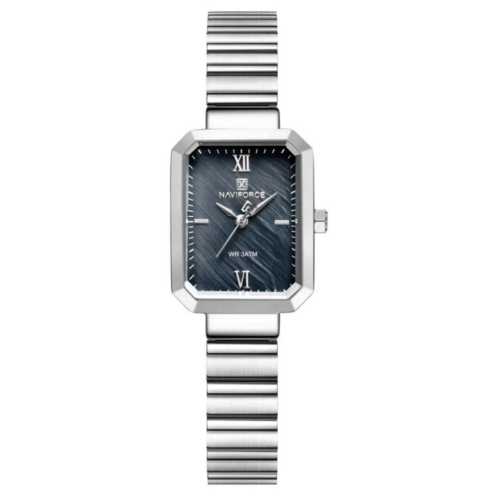 Relógio Para Mulheres Em Aço Inoxidável De Quartzo Design Quadrado à Prova D´agua Preto - 1