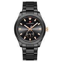 Relógio Masculino De Quartzo Esportivo Com Cronógrafo Em Aço Inoxidavel Impermeavel Preto - 1