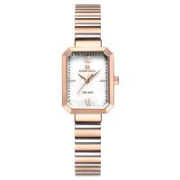 Relógio Para Mulheres Em Aço Inoxidável De Quartzo Design Quadrado à Prova D´agua Branco - 1