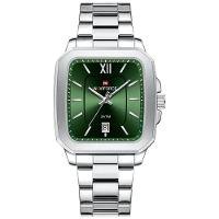 Relógio De Quartzo Masculino Casual Mostrador Quadrado Em Aço Inoxidável Impermavel Verde - 1