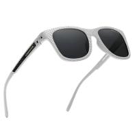 Óculos De Sol Casual Polarizado Proteção Uv400 Esportivo Retangular Unissex Branco - 2