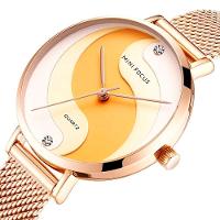 Relógio De Quartzo Feminino Display Analógico De Malha Em Aço Inoxidavel Impermeavel Rose - 3