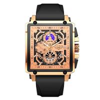 Relógio Quartzo Com Cronógrafo Esportivo Masculino Design Tonneau Impermeável 3atm Rose - 1